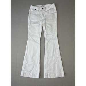 Judy Blue Jeans Womens 11/30 White Denim High Waisted Flared Legs Button Fly